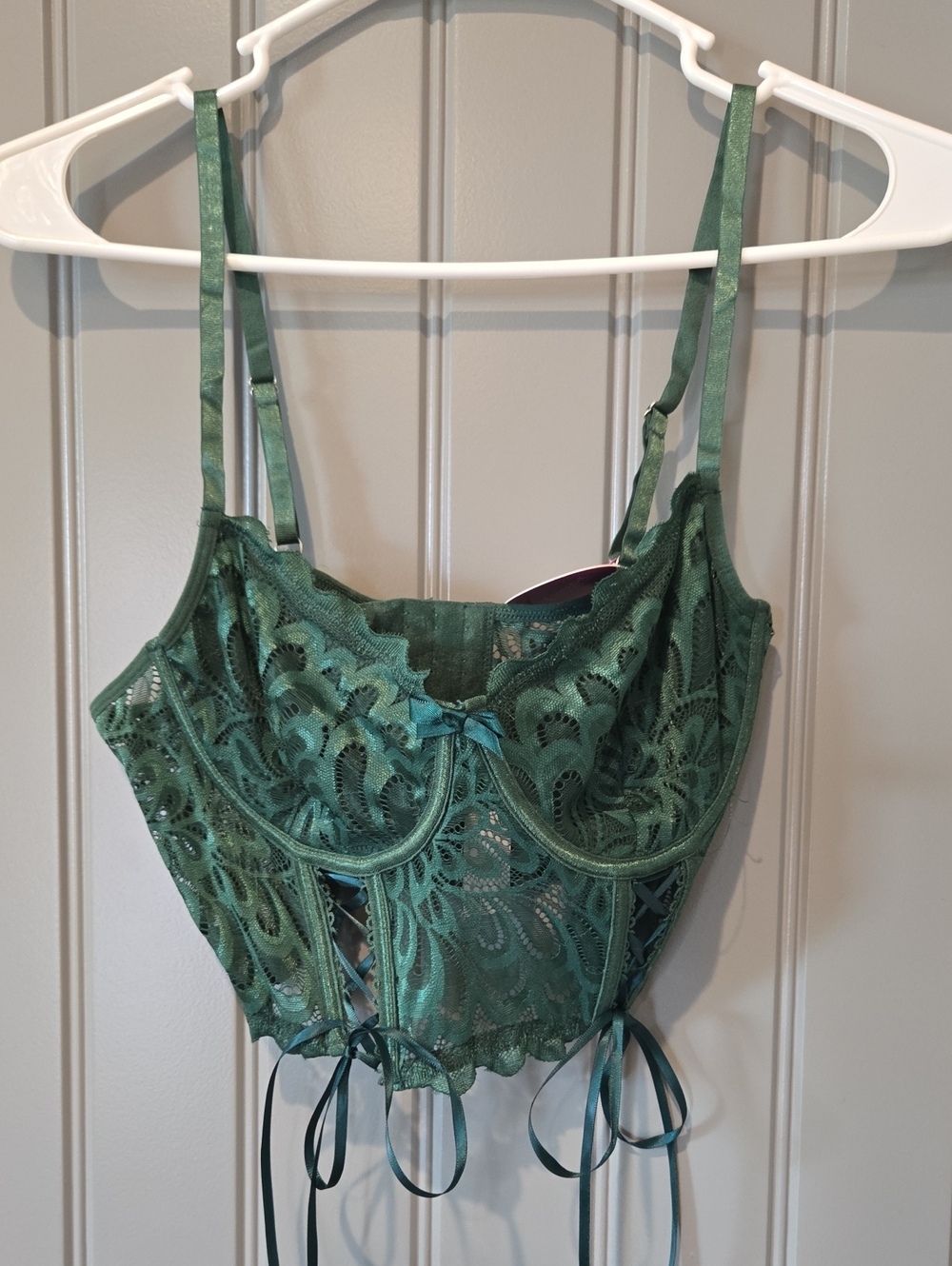 Green Lace Bustier Corset Top - Women's Intimates